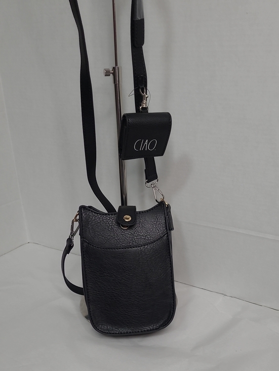 Handbags - Black Crossbody Phone Bag with Detachable Strap